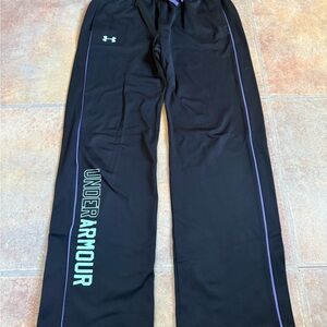 Under Armour Black Pants with Purple Trim